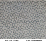 Eco-Friendly Hand Block Print Grey Thick Linen Fabric - Vintage