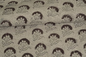 Eco-Friendly Handmade Block Print Beige Thick linen Fabric JuJu Flower