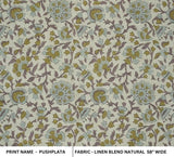 Eco- Friendly Block Print Purple Linen Blend Fabric - Pushplata