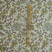 Eco- Friendly Block Print Purple Linen Blend Fabric - Pushplata