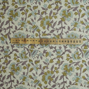 Eco- Friendly Block Print Purple Linen Blend Fabric - Pushplata