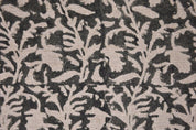 Premium Hand Block Print Beige Floral Pure Linen 58 w Fabric