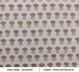 Eco-Friendly Hand Block Print Bronze Duck Canvas Fabric - Kohinoor