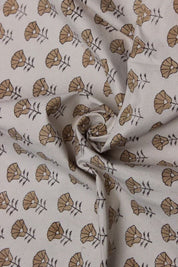 Eco-Friendly Hand Block Print Bronze Duck Canvas Fabric - Kohinoor