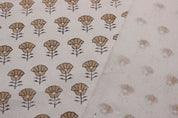 Eco-Friendly Hand Block Print Bronze Duck Canvas Fabric - Kohinoor
