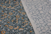 Eco- Friendly Hand Block Print Gray Duck Canvas Fabric - Himachal