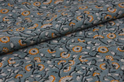 Eco- Friendly Hand Block Print Gray Duck Canvas Fabric - Himachal