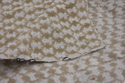 Eco- Friendly Hand Block Print Green Floral Thick Linen Fabric - Traz