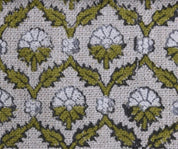 Eco-Friendly Hand Block Print Green Thick Linen Fabric - Madhuvan