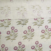 Eco- Friendly Hand Block Print Pink Pure linen Fabric - Neha