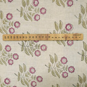 Eco- Friendly Hand Block Print Pink Pure linen Fabric - Neha