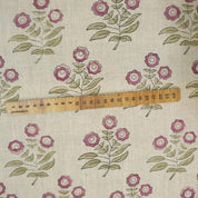 Eco- Friendly Hand Block Print Pink Pure linen Fabric - Neha
