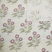Eco- Friendly Hand Block Print Pink Pure linen Fabric - Neha