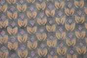 Eco Friendly Handmade Block Print Brown Pure Linen Fabric - Title