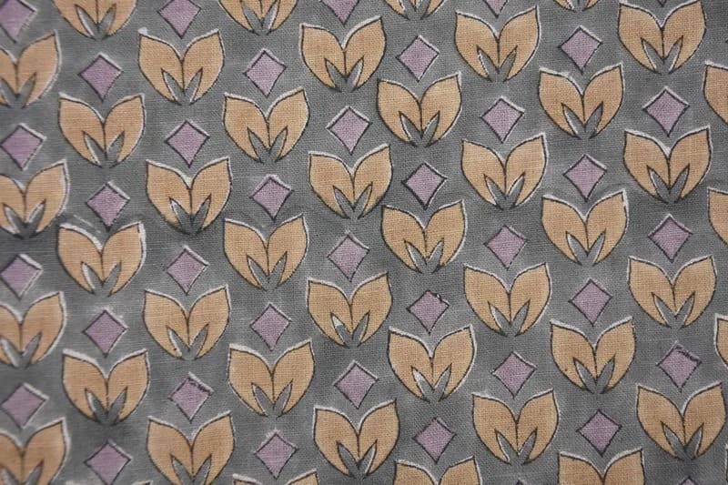 Eco Friendly Handmade Block Print Brown Pure Linen Fabric - Title