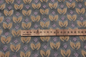 Eco Friendly Handmade Block Print Brown Pure Linen Fabric - Title