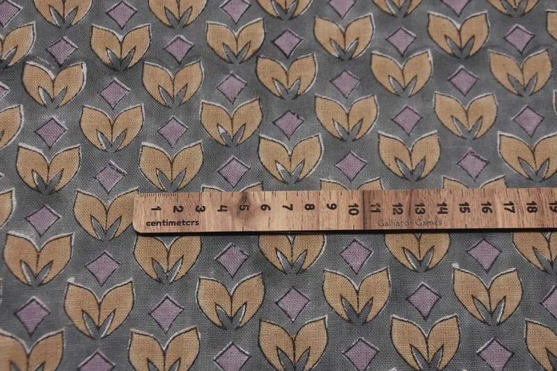 Eco Friendly Handmade Block Print Brown Pure Linen Fabric - Title