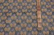 Eco Friendly Handmade Block Print Brown Pure Linen Fabric - Title