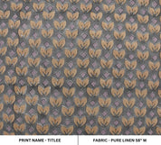 Eco Friendly Handmade Block Print Brown Pure Linen Fabric - Title