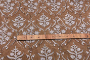 Eco Friendly Hand Block Print Grey Pure Linen 58 WFabric - Vishalpushp