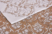 Eco Friendly Hand Block Print Grey Pure Linen 58 WFabric - Vishalpushp