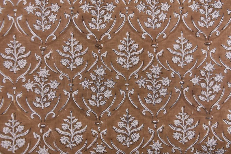 Eco Friendly Hand Block Print Grey Pure Linen 58 WFabric - Vishalpushp