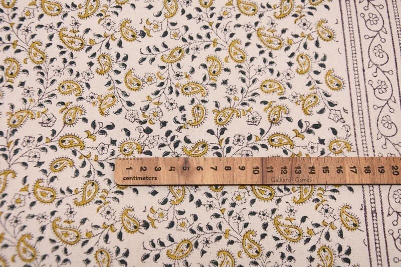 Eco Crafted Hand Block Print Beige Duck Canvas Fabric - Keri Border