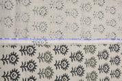 Premium handcrafted Block Print Sage Green Linen Fabric - Surajmukhi