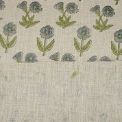 Aristanal Block Print Beige Thick Linen Pure Fabric  - Kirti