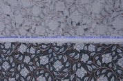 Eco Friendly Hand Block Print Brown Pure Linen Fabric - Amritvela