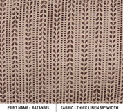 Hand Block Print Visceous Thick Linen Fabric For Interior - Ratanbel