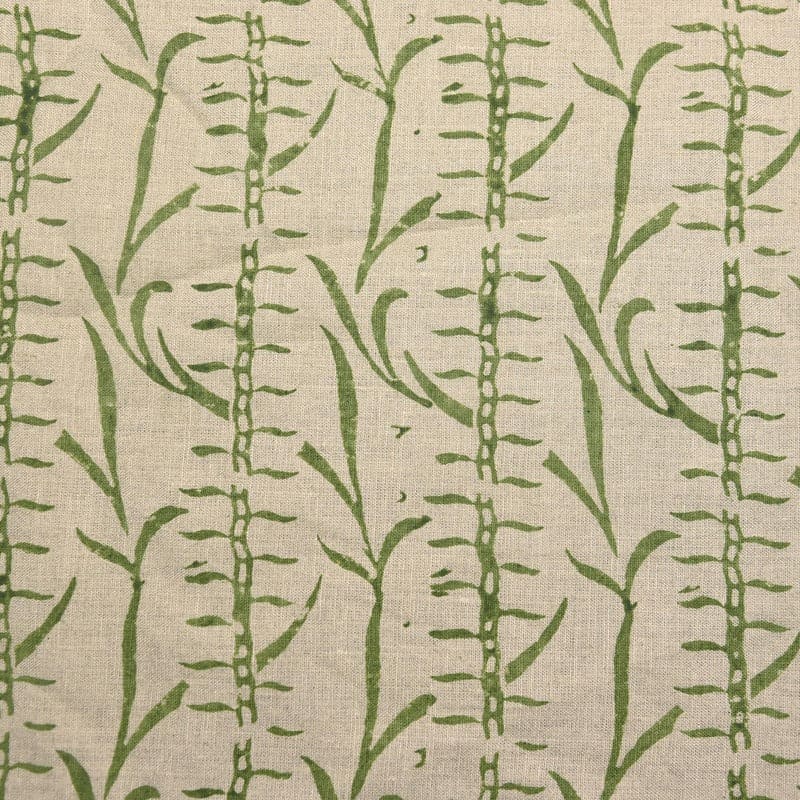 Handcrafted Block Print Pure Linen Fabric Home Decor - Sugarcane