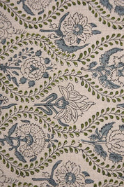 Elegant Hand Block Print viscose Linen Fabric Curtains - Amarbel Design