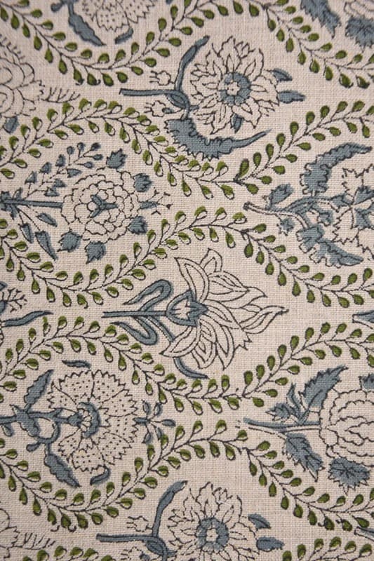 Elegant Hand Block Print viscose Linen Fabric Curtains - Amarbel Design
