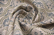 Elegant Hand Block Print viscose Linen Fabric Curtains - Amarbel Design