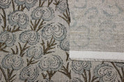 Premium Hand Block Print Visceous Linen Fabric - Heart Vine