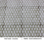 Artisan Block Print Gray Duck Canvas Fabric - Khushbu