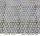 Artisan Block Print Gray Duck Canvas Fabric - Khushbu