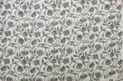 Minimalist Hand Block Print White Thick Linen Fabric - Kurukshetra