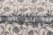 Minimalist Hand Block Print White Thick Linen Fabric - Kurukshetra