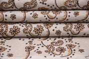 Floral Block Print Handmade Linen Cushion Cover Black Bronze  - Sajawat