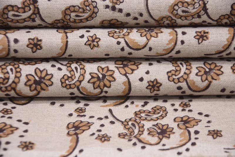 Floral Block Print Handmade Linen Cushion Cover Black Bronze  - Sajawat