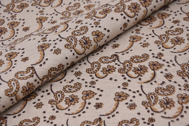 Floral Block Print Handmade Linen Cushion Cover Black Bronze  - Sajawat