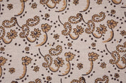 Floral Block Print Handmade Linen Cushion Cover Black Bronze  - Sajawat