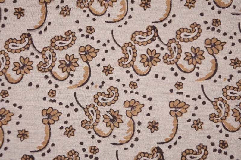 Floral Block Print Handmade Linen Cushion Cover Black Bronze  - Sajawat