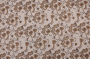 Floral Block Print Handmade Linen Cushion Cover Black Bronze  - Sajawat