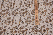 Floral Block Print Handmade Linen Cushion Cover Black Bronze  - Sajawat