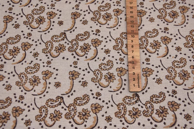 Floral Block Print Handmade Linen Cushion Cover Black Bronze  - Sajawat