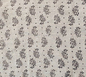 Handcrafted Block Print Beige Thick Linen Fabric  - Jhumkaa