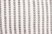 Hand Block Print Granite Grey Off White Linen Fabric - Tribal Arrow